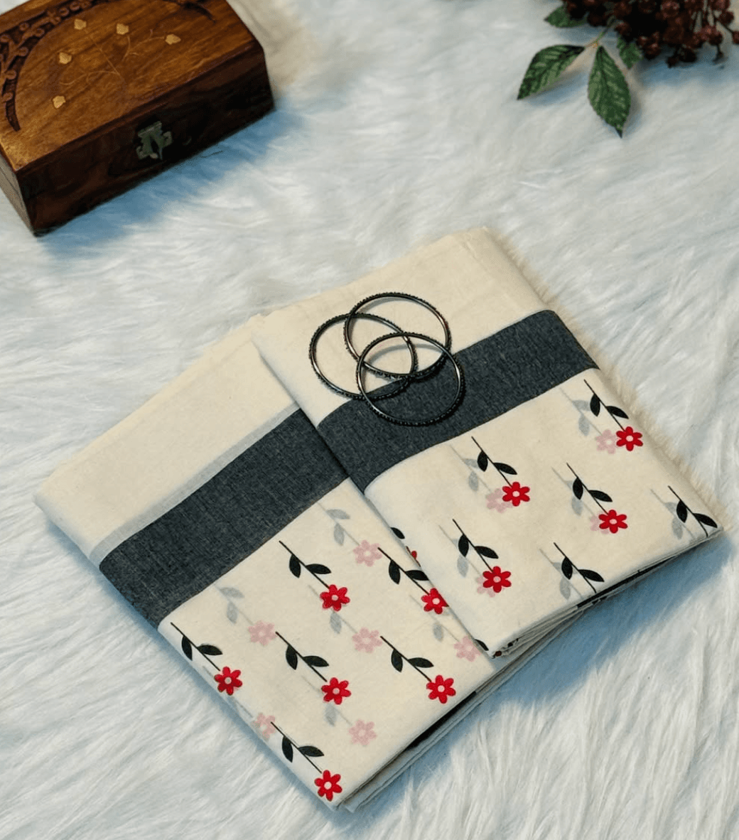 Muloth Floral Print Saree